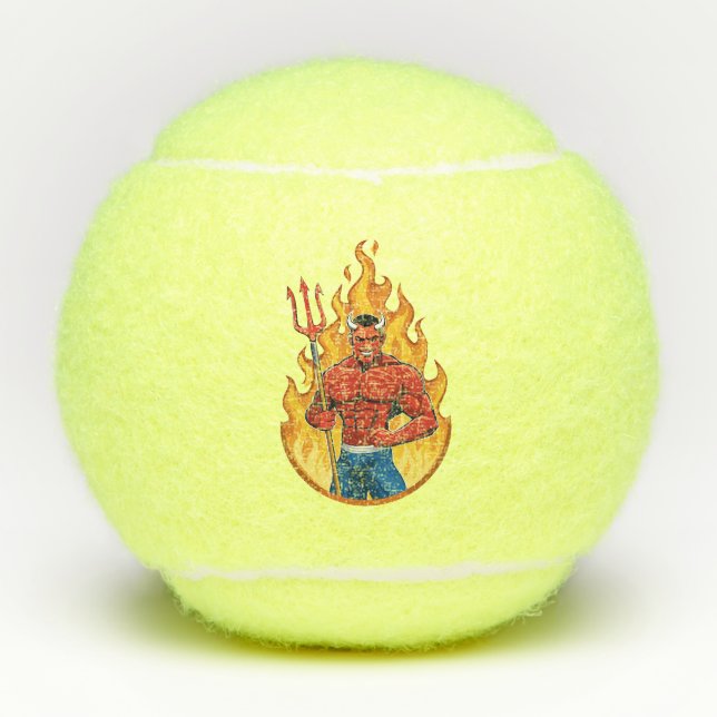 Balles De Tennis Diable avec trident (Devant)