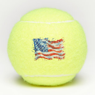 Balles De Tennis Drapeau américain USA Aquarelle 4 juillet