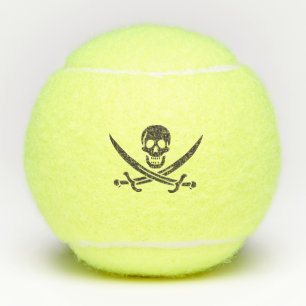 Balles De Tennis Drapeau de crâne obsidien Drapeau de pirate Calico