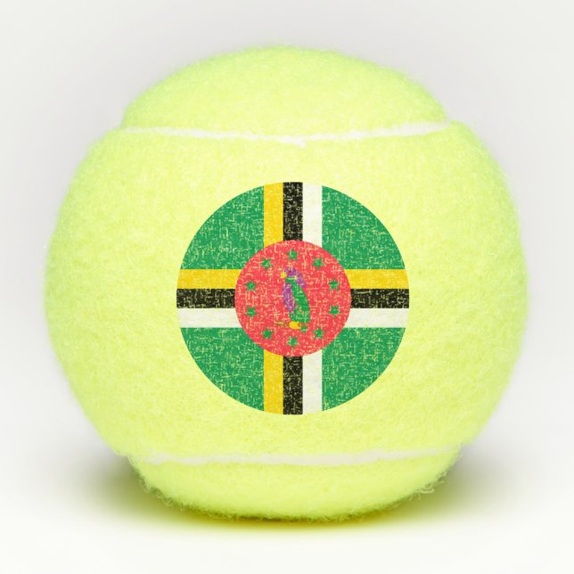 Balles De Tennis Drapeau de la Dominique (Devant)