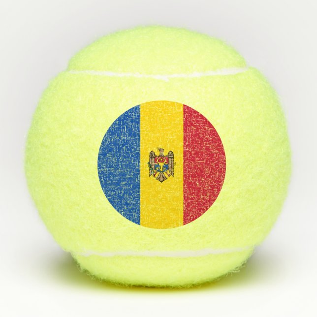 Balles De Tennis Drapeau de la Moldavie (Devant)