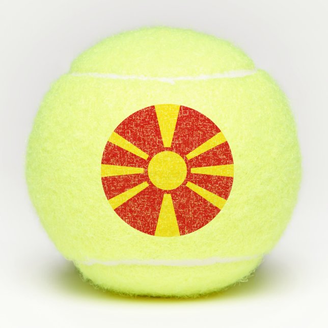 Balles De Tennis Drapeau de Macédoine du Nord (Devant)