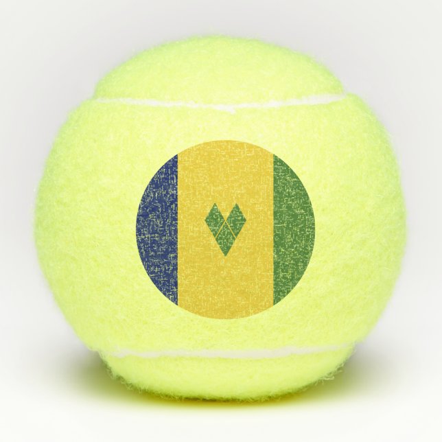 Balles De Tennis Drapeau de Saint-Vincent-et-les Grenadines (Devant)