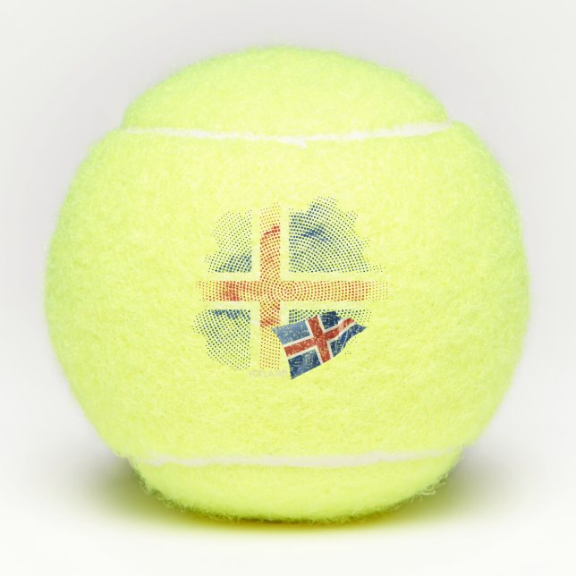 Balles De Tennis Drapeau d'Islande (Devant)