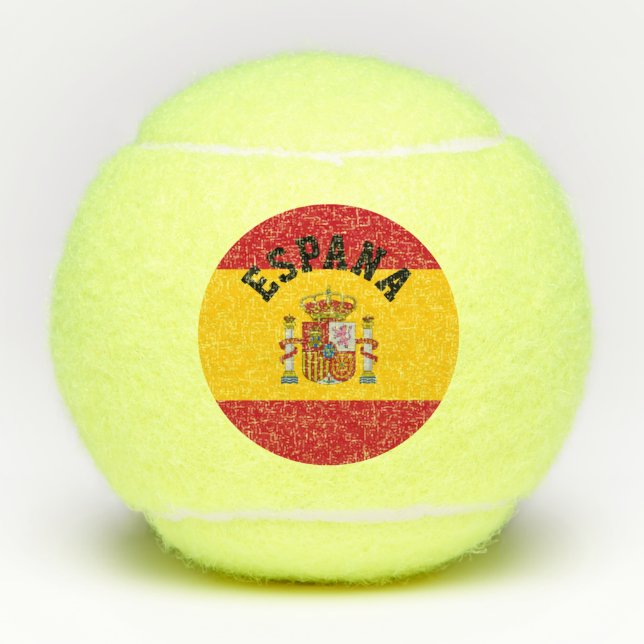 Balles De Tennis Drapeau espagnol Espagne personnalisé monogramme b (Devant)