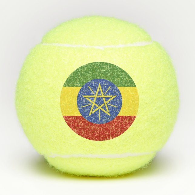 Balles De Tennis Drapeau éthiopien (Devant)