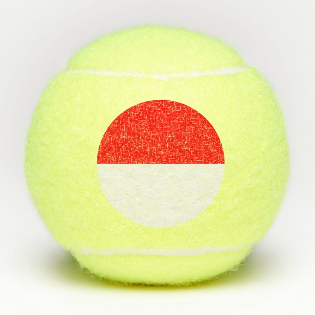 Balles De Tennis Drapeau Indonésie (Devant)