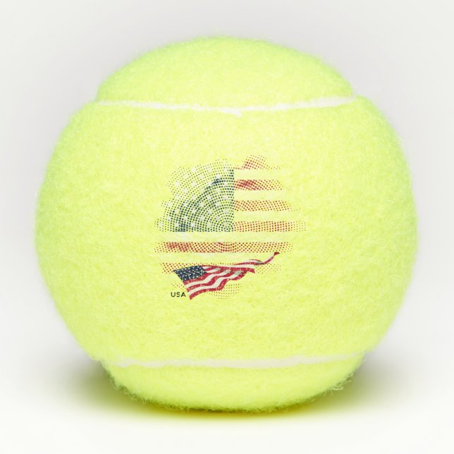 Balles De Tennis Drapeau USA (Devant)