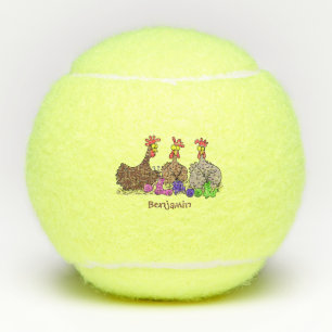 Balles De Tennis Drôle dessin animé de poulets de tricot