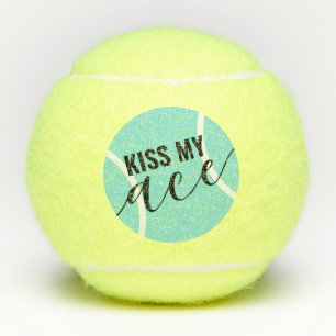 Balles De Tennis Drôle Embrasse Mon As Turquoise Bleu