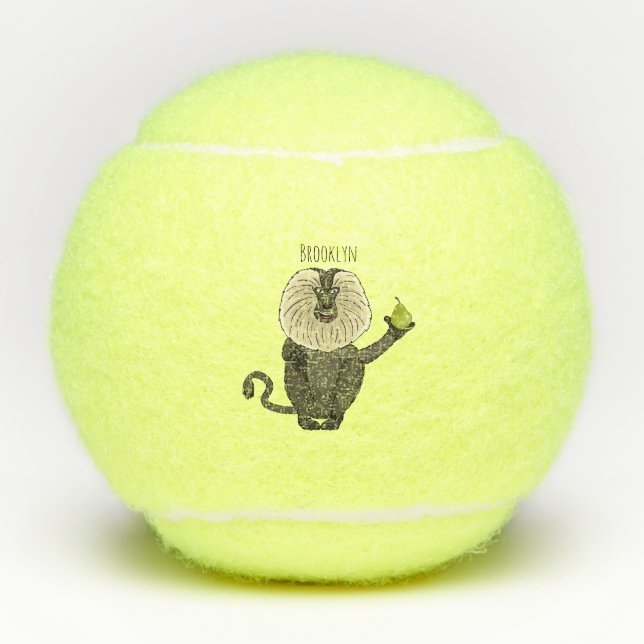 Balles De Tennis Drôle singe-singe macaque à queue de lion (Devant)