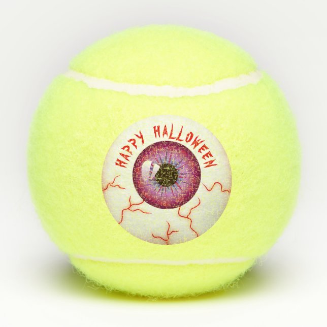 Balles De Tennis Éffrayant Bloodshot Eyeball Halloween heureux (Dos)