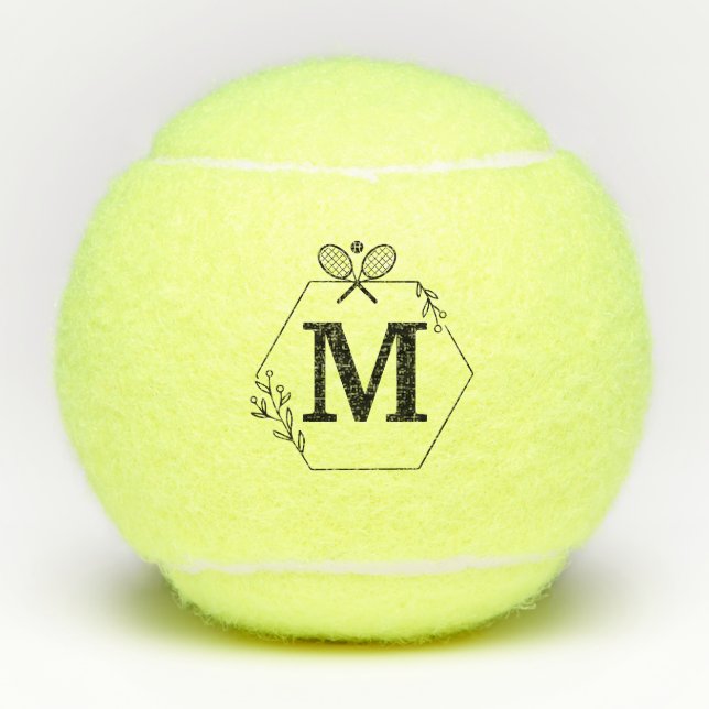 Balles De Tennis Élégant personnalisé monogramme personnalisé (Devant)