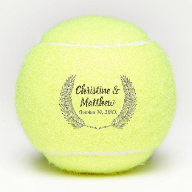 Balles De Tennis Elégante feuille d'argent Wreath Wedding Favor (Devant)