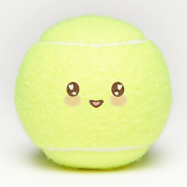 Balles De Tennis Emoji Shy Kawaii Cute (Devant)
