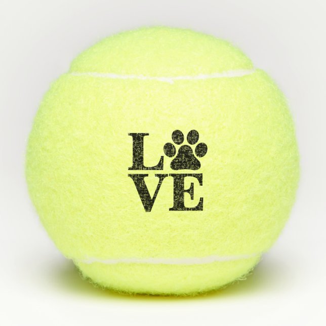 Balles De Tennis Empreinte de patte d'amour (Devant)