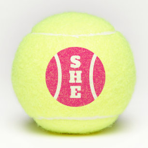 Balles de tennis en monogramme rose cadeau pour jo