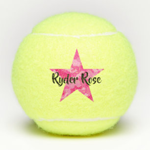 Balles De Tennis Étoile rose de camouflage avec le nom