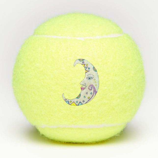 Balles De Tennis Fancy Crescent Moon Abstrait Couleur visage (Devant)