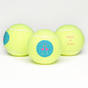 Balles De Tennis Flamants roses lesbiennes de Noël Flamant rose Bel