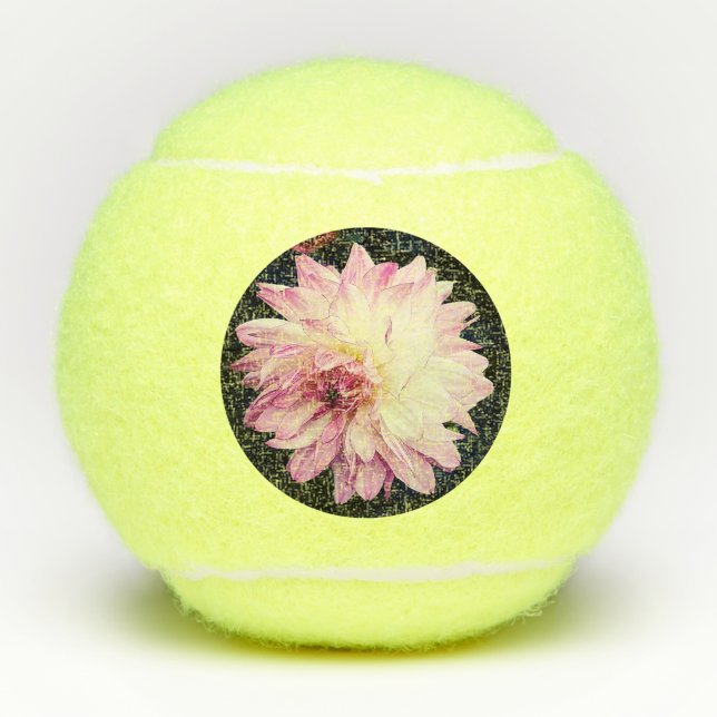 Balles De Tennis Fleur crème et rose (Devant)