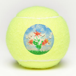 Balles De Tennis Fleurs Art par Enfants