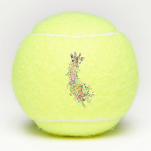 Balles De Tennis Fleurs colorées Bouquet Giraffe - Dessin Moderne 