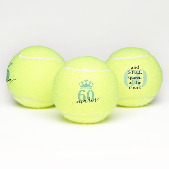 Balles De Tennis Funny 60e anniversaire Custom Queen of the Court (Multiple)