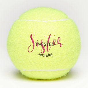 Balles De Tennis Funny Twisted Soeur Nom Typographie Cadeau