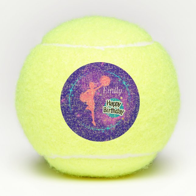 Balles De Tennis Galaxie d'anniversaire joyeuse et personnalisée (Devant)