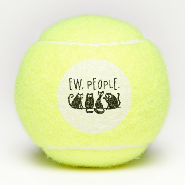 Balles De Tennis Gens ennuyeuses Drôles Chats noirs (Devant)
