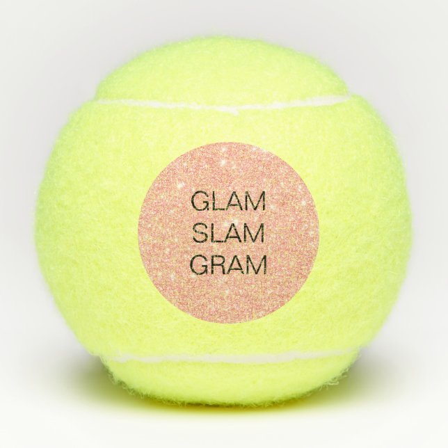 Balles De Tennis Glam Slam Gram Parties scintillant rose (Devant)