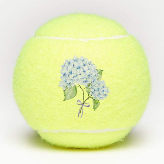 Balles De Tennis Grandmillenial fleuri hydrangea arc bleu preppy (Devant)