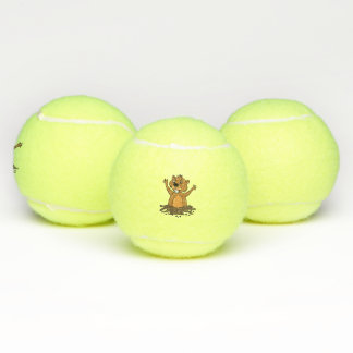 Balles De Tennis Groundhog drôle dans la bande dessinée de trou