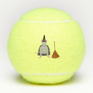 Balles De Tennis Halloween sorcière rat et chambre