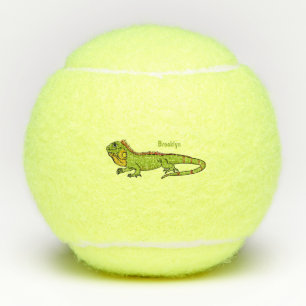 Balles De Tennis Happy green iguana cartoon