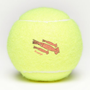 Balles De Tennis Illustration de calamar rose