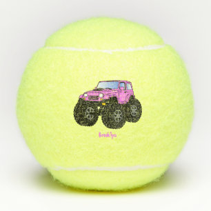 Balles De Tennis Illustration de camion monstre rose de dessin anim