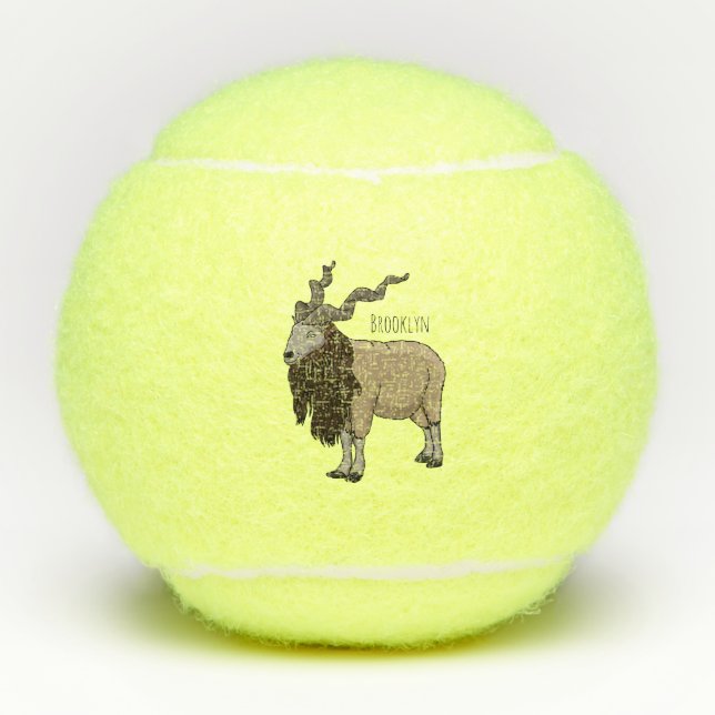 Balles De Tennis Illustration de chèvre de Markhor (Devant)
