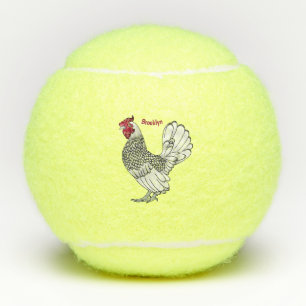 Balles De Tennis illustration de coq Sebright de dessin animé