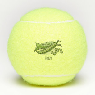 Balles De Tennis Illustration de dessin animé de pois