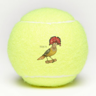 Balles De Tennis illustration de dessin animé d'oiseau gobemouche r