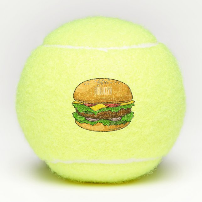 Balles De Tennis Illustration de Hamburger (Devant)