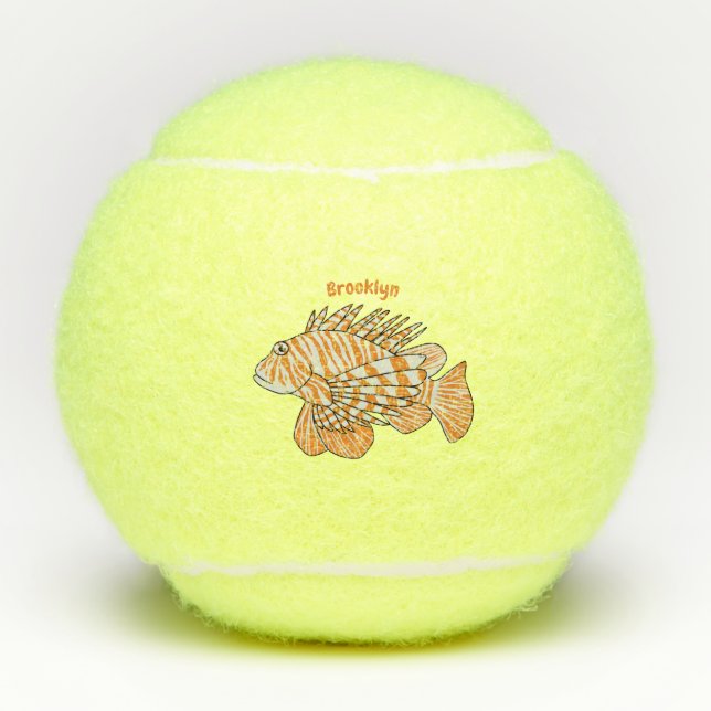 Balles De Tennis Illustration de Happy lionfish (Devant)