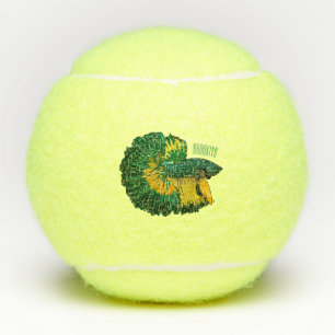 Balles De Tennis Illustration de la caricature de poisson de combat