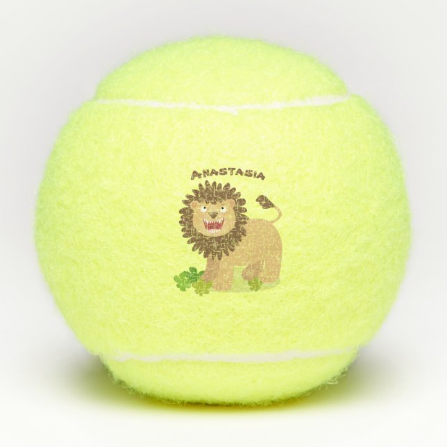 Balles De Tennis Illustration de l'effervescence de lions heureux (Devant)