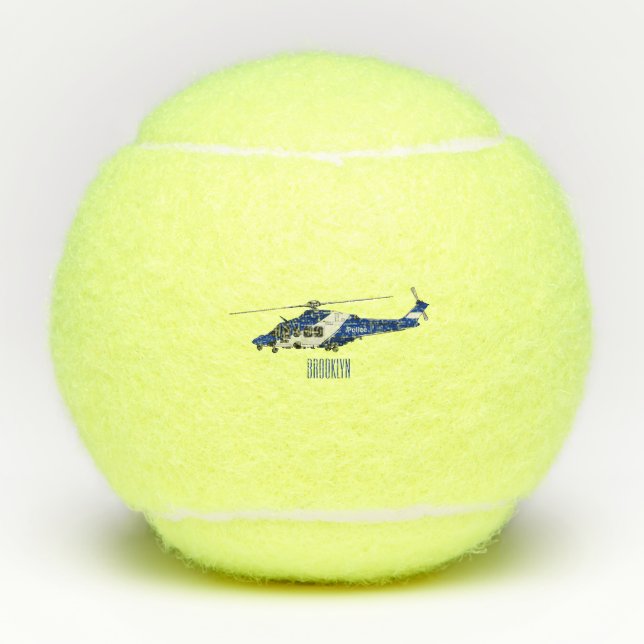 Balles De Tennis Illustration de l'hélicoptère de police (Devant)