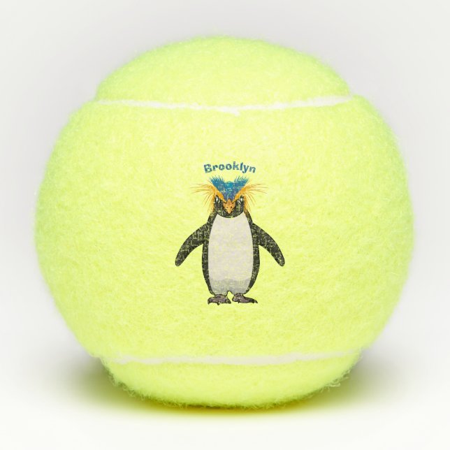 Balles De Tennis Illustration de mignon macaroni pingouin (Devant)
