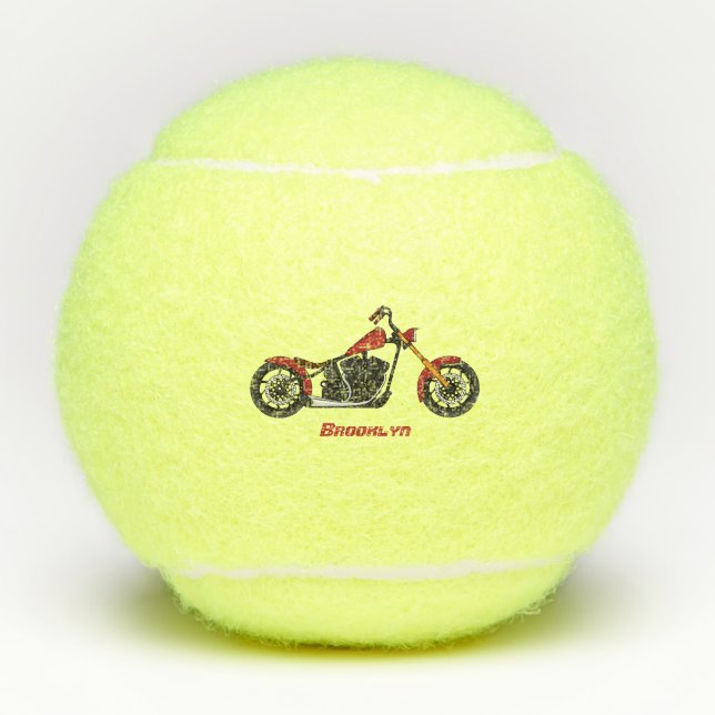 Balles De Tennis Illustration de moto de style chopper (Devant)