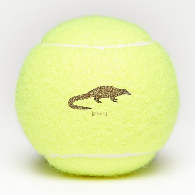 Balles De Tennis Illustration de pangolin à queue longue (Devant)